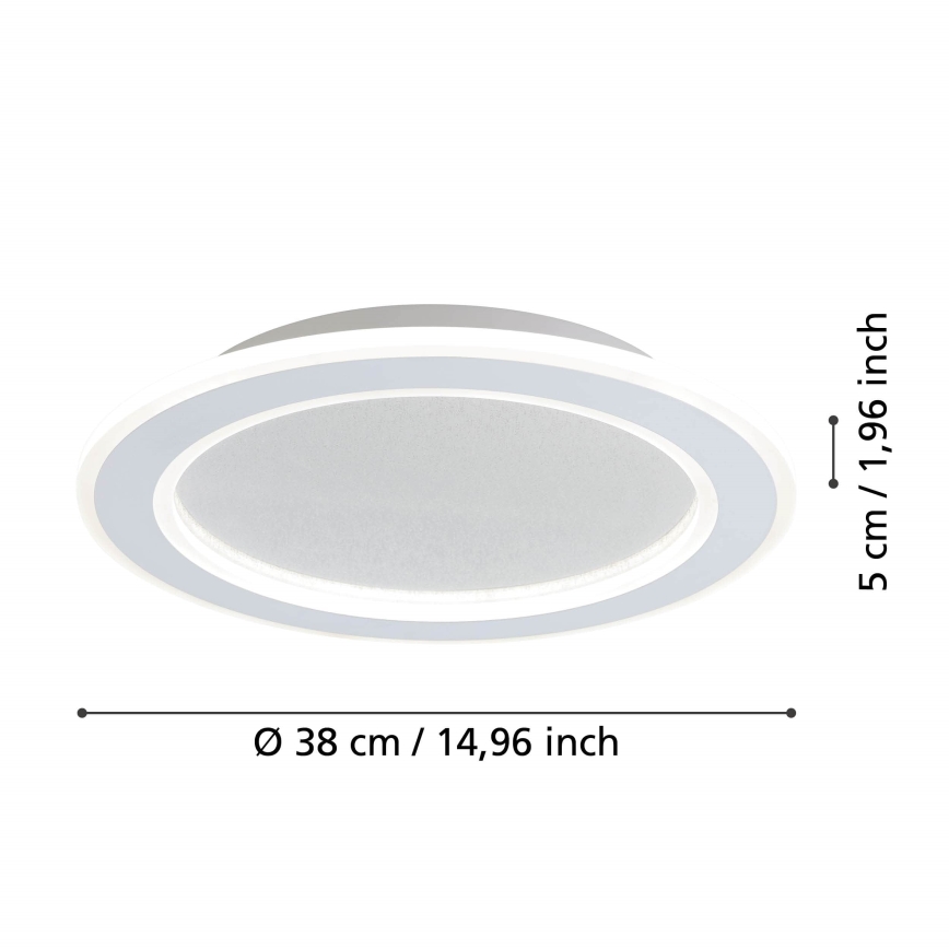 Eglo - LED Prigušiva stropna svjetiljka LED/20W/230V 2700-6500K bijela + daljinski upravljač