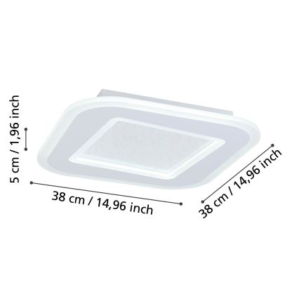Eglo - LED Prigušiva stropna svjetiljka LED/20W/230V 2700-6500K bijela + daljinski upravljač