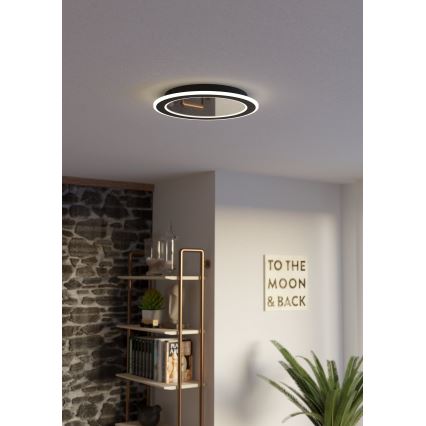 Eglo - LED Prigušiva stropna svjetiljka LED/20W/230V 2700-6500K crna + daljinski upravljač