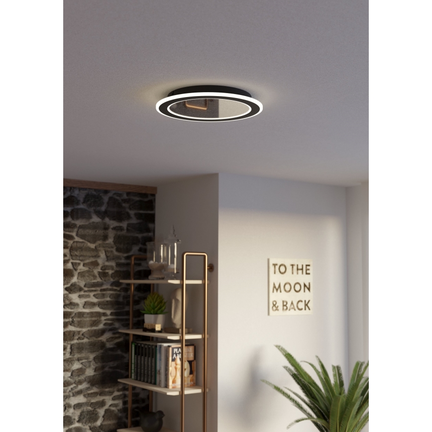 Eglo - LED Prigušiva stropna svjetiljka LED/20W/230V 2700-6500K crna + daljinski upravljač