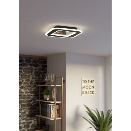 Eglo - LED Prigušiva stropna svjetiljka LED/20W/230V 2700-6500K crna + daljinski upravljač