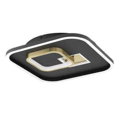Eglo - LED Stropno svjetlo LED/16,2W/230V + LED/9,2W 38x38 cm crna/zlatna