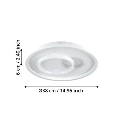 Eglo - LED Stropna svjetiljka 1xLED/14W/230V + 1xLED/8,5W pr. 38 cm bijela