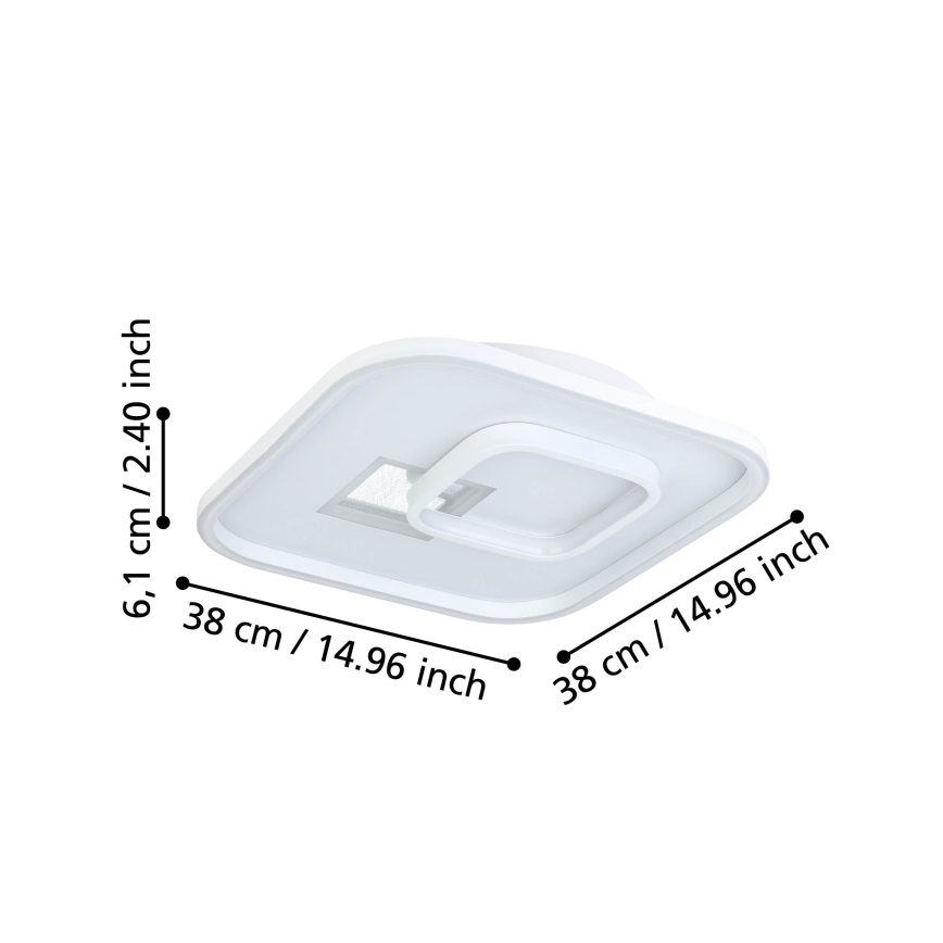 Eglo - LED Stropna svjetiljka 1xLED/16,2W/230V + 1xLED/9,2W 38x38 cm bijela