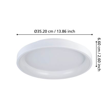 Eglo - LED Prigušiva stropna svjetiljka LED/12W/230V 2700-6500K bijela + daljinski upravljač