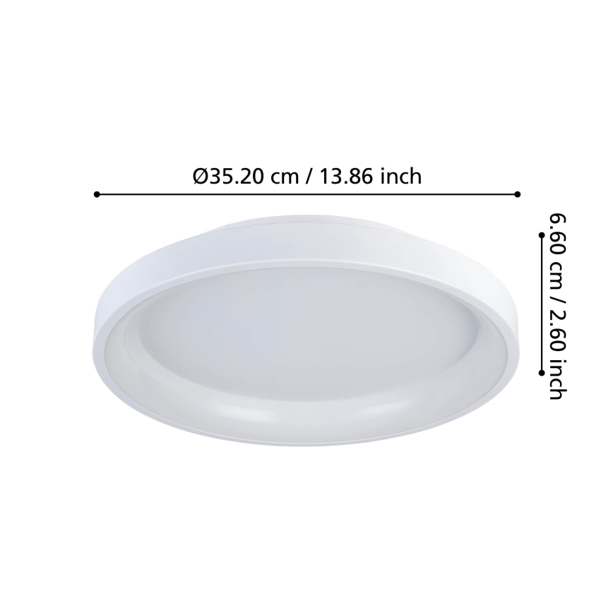 Eglo - LED Prigušiva stropna svjetiljka LED/12W/230V 2700-6500K bijela + daljinski upravljač
