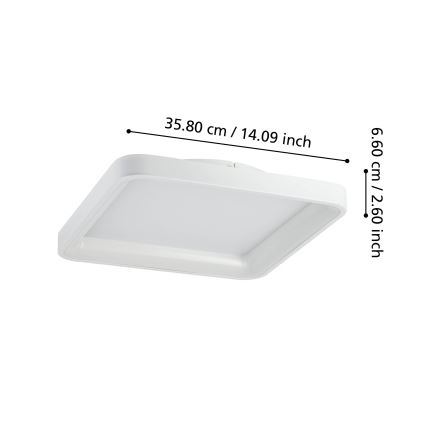 Eglo - LED Prigušiva stropna svjetiljka LORETELLO LED/12W/230V bijela + daljinski upravljač