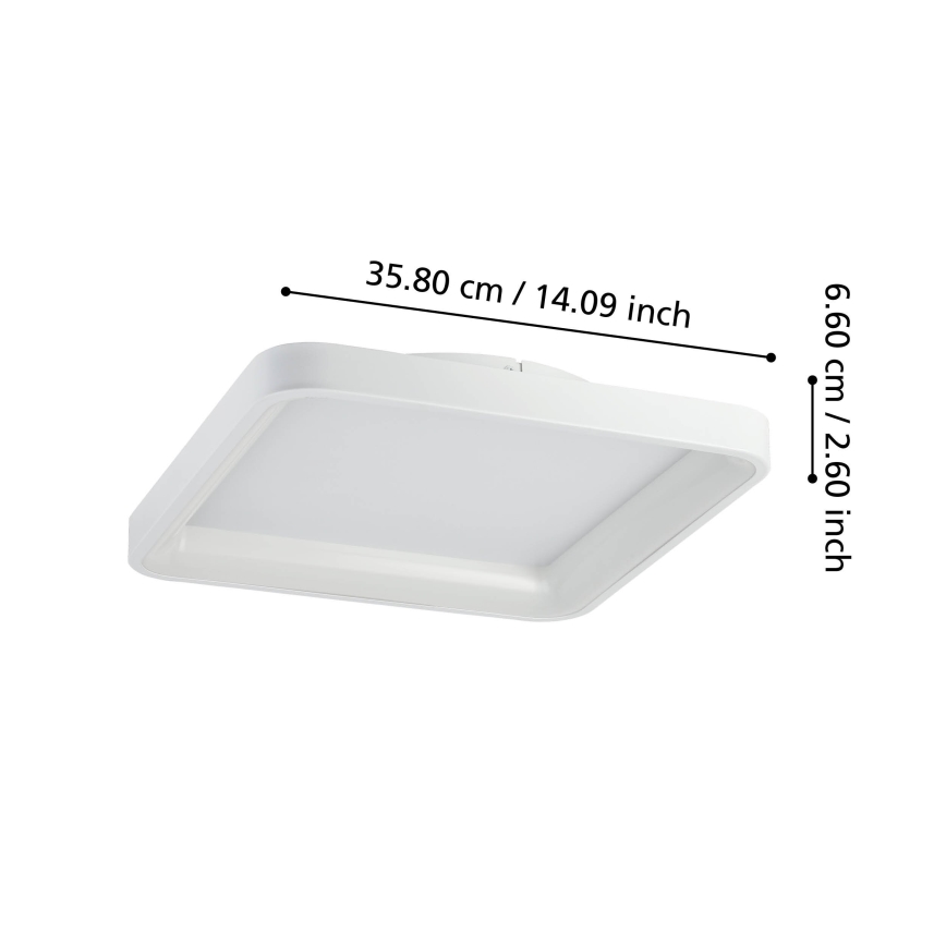 Eglo - LED Prigušiva stropna svjetiljka LORETELLO LED/12W/230V bijela + daljinski upravljač