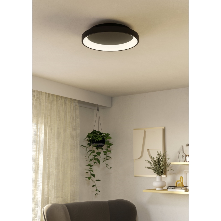 Eglo - LED Prigušiva stropna svjetiljka LED/12W/230V 2700-6500K crna + daljinski upravljač