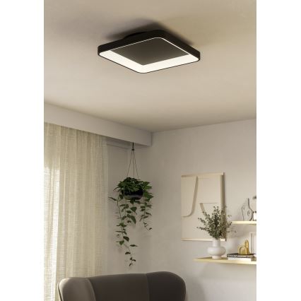 Eglo - LED Prigušiva stropna svjetiljka LED/12W/230V 2700-6500K crna + daljinski upravljač
