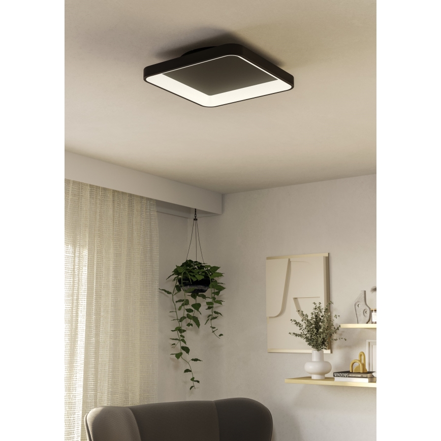 Eglo - LED Prigušiva stropna svjetiljka LED/12W/230V 2700-6500K crna + daljinski upravljač
