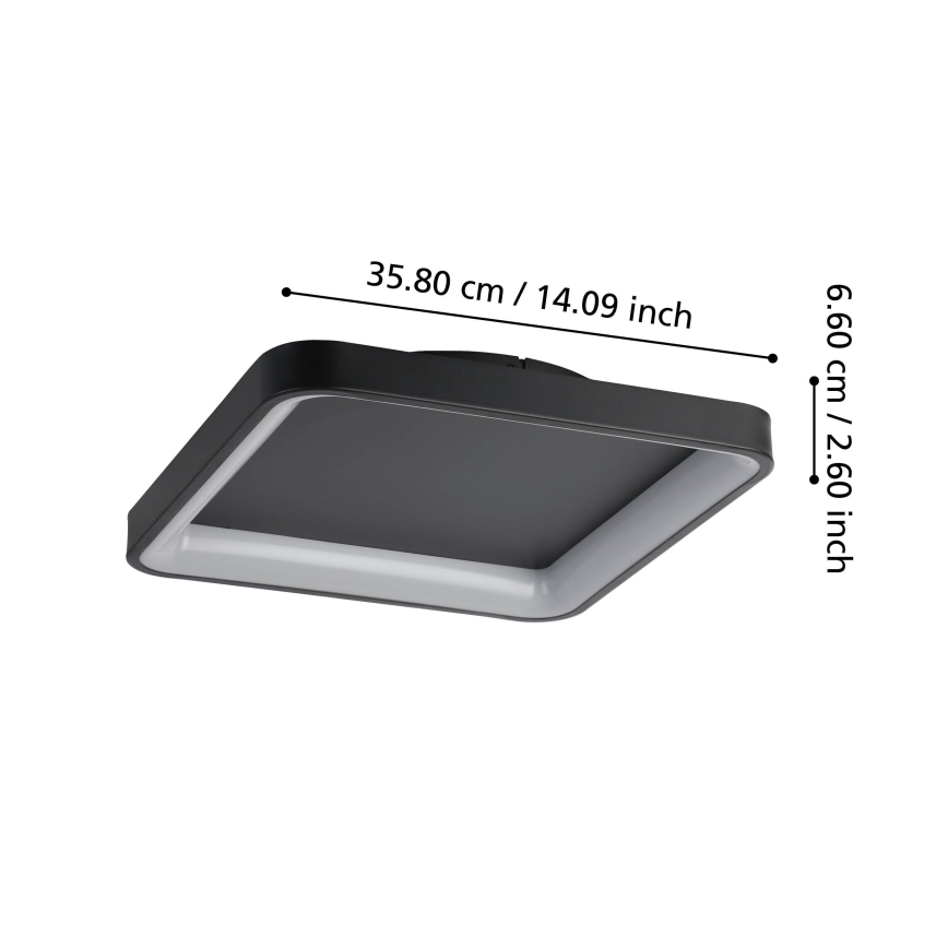 Eglo - LED Prigušiva stropna svjetiljka LED/12W/230V 2700-6500K crna + daljinski upravljač