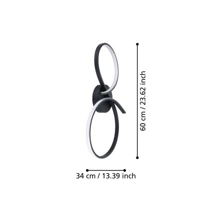 Eglo - LED Stropna svjetiljka LED/21W/230V 3000K crna