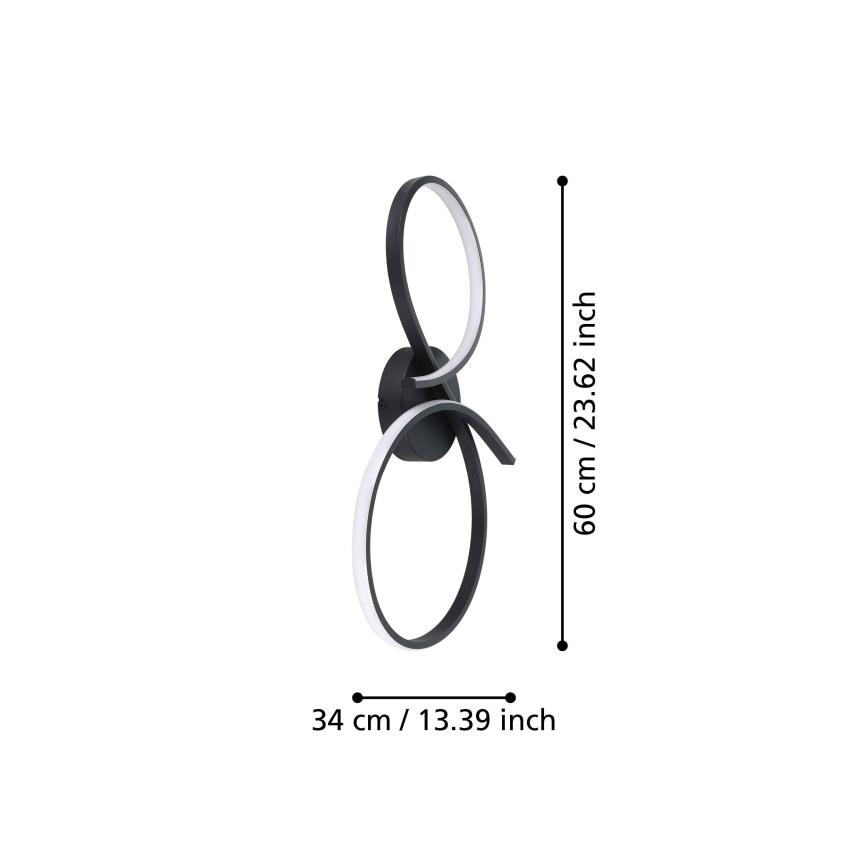 Eglo - LED Stropna svjetiljka LED/21W/230V 3000K crna