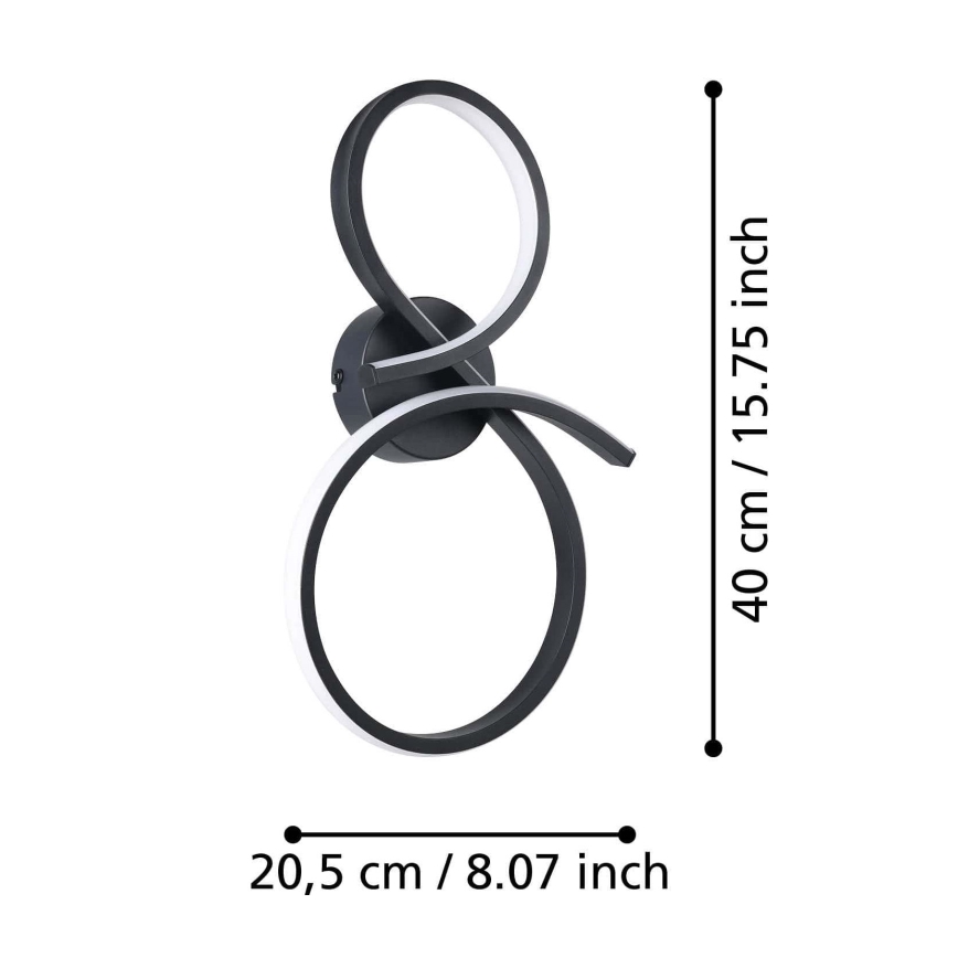 Eglo - LED Zidna svjetiljka LED/11,4W/230V 3000K crna