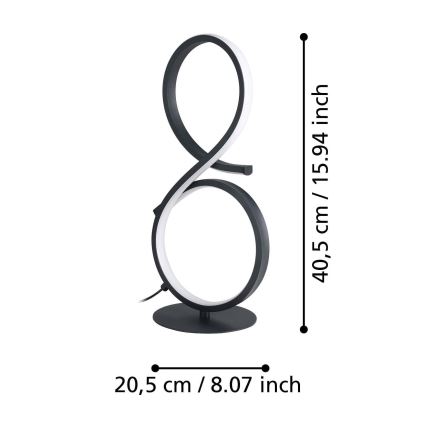 Eglo - LED Stolna lampa LED/11,4W/230V 3000K crna