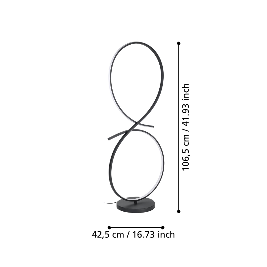 Eglo - LED Podna lampa LED/20W/230V 3000K crna