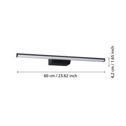 Eglo - LED RGBW Prigušiva kupaonska rasvjeta za ogledalo LED/12W/230V 2700-6500K IP44 crna