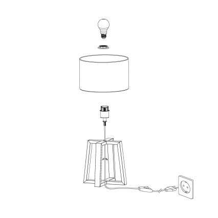 Eglo - Stolna lampa 1xE27/60W/230V - FSC certificirano