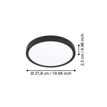 Eglo - LED stropno svjetlo LED/14,2W/230V 2700/4000/6500K Ø 27,8 cm crna