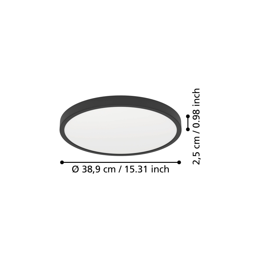Eglo - LED stropna svjetiljka LED/17W/230V 2700/4000/6500K Ø 38,9 cm crna