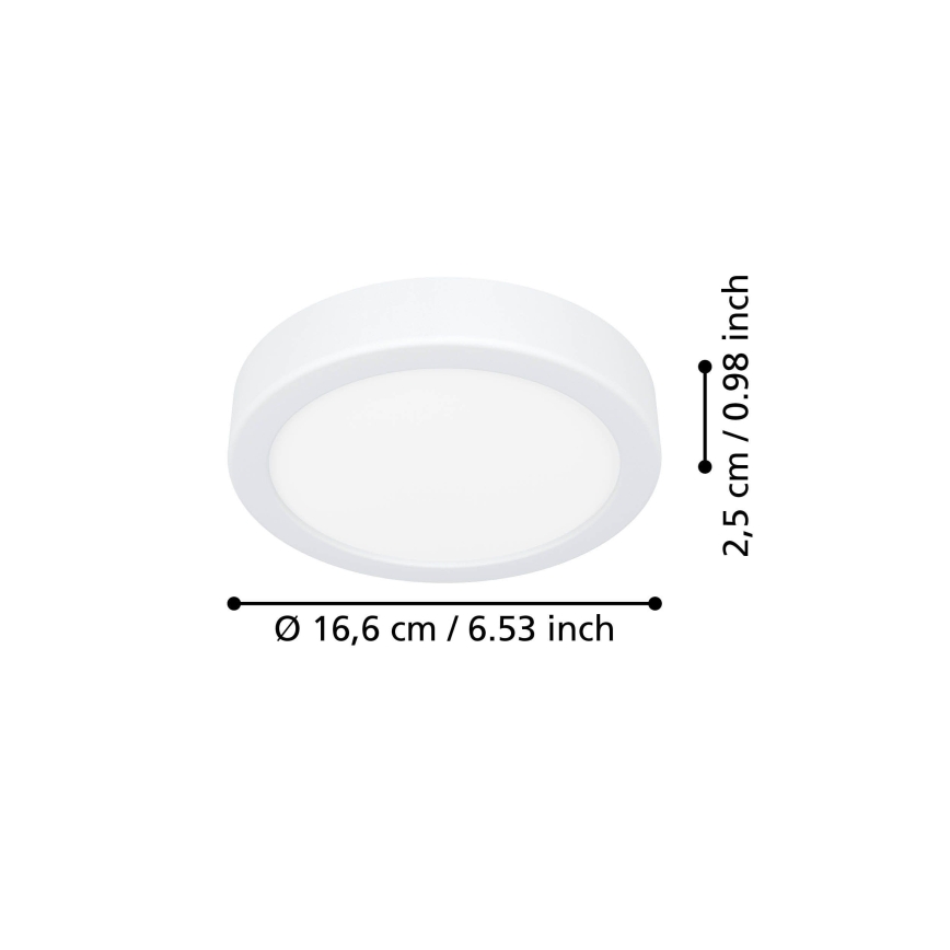 Eglo - LED stropna svjetiljka LED/7,5W/230V 2700/4000/6500K Ø 16,6 cm bijela