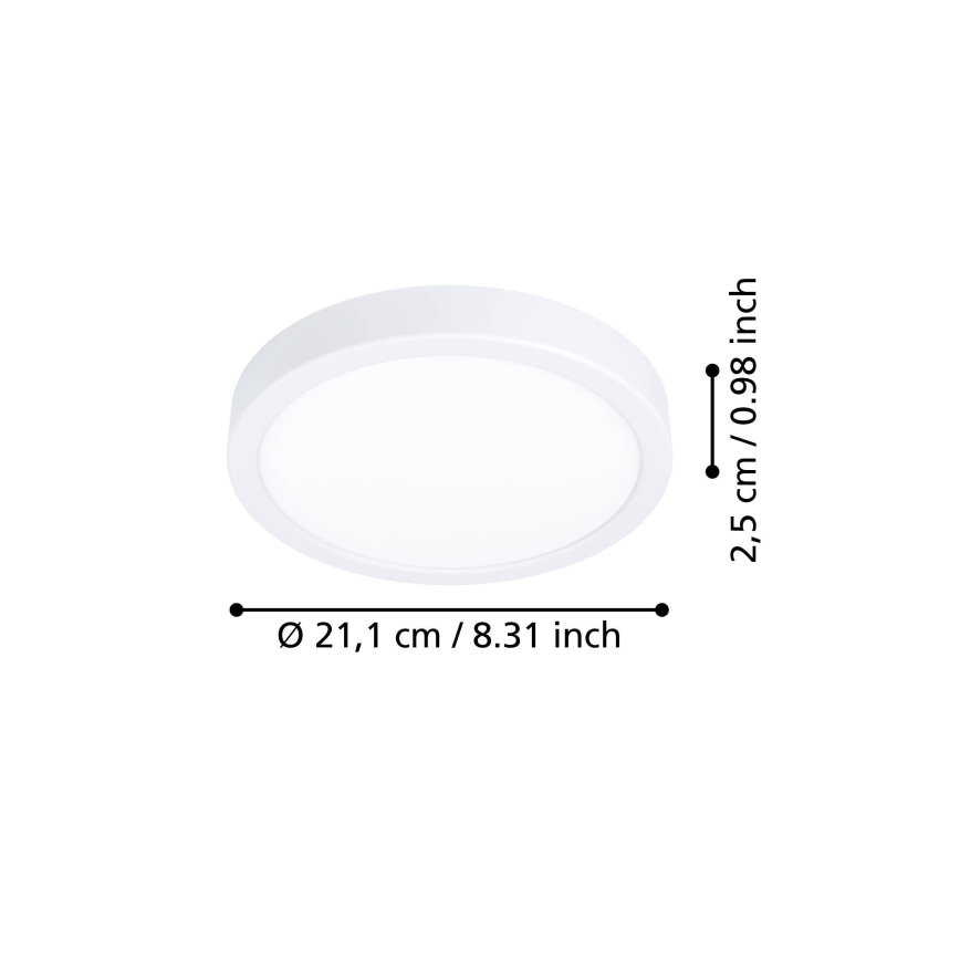 Eglo - LED stropno svjetlo LED/11,5W/230V 2700/4000/6500K promjer 21,1 cm bijela