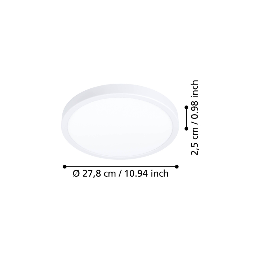 Eglo - LED stropna svjetiljka LED/14,2W/230V 2700/4000/6500K promjer 27,8 cm bijela