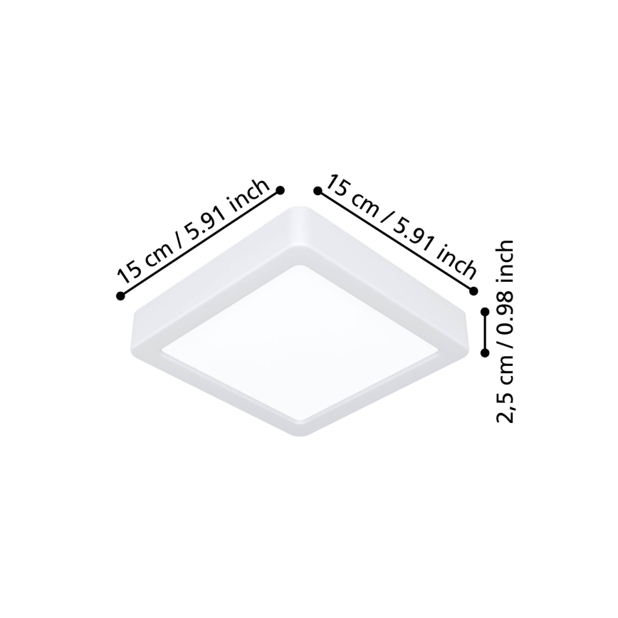 Eglo - LED stropna svjetiljka LED/7W/230V 2700/4000/6500K 15x15 cm bijela