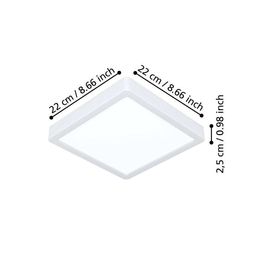 Eglo - LED stropna svjetiljka LED/10,5W/230V 2700/4000/6500K 22x22 cm bijela