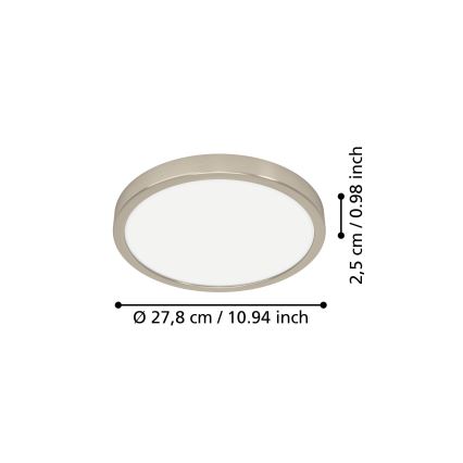 Eglo - LED stropno svjetlo LED/14,2W/230V 2700/4000/6500K Ø 27,8 cm matni krom