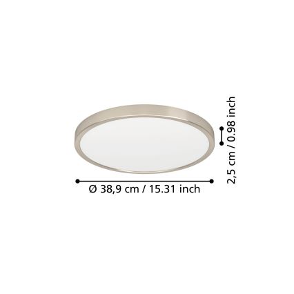 Eglo - LED stropna svjetiljka LED/17W/230V 2700/4000/6500K Ø 38,9 cm matni krom