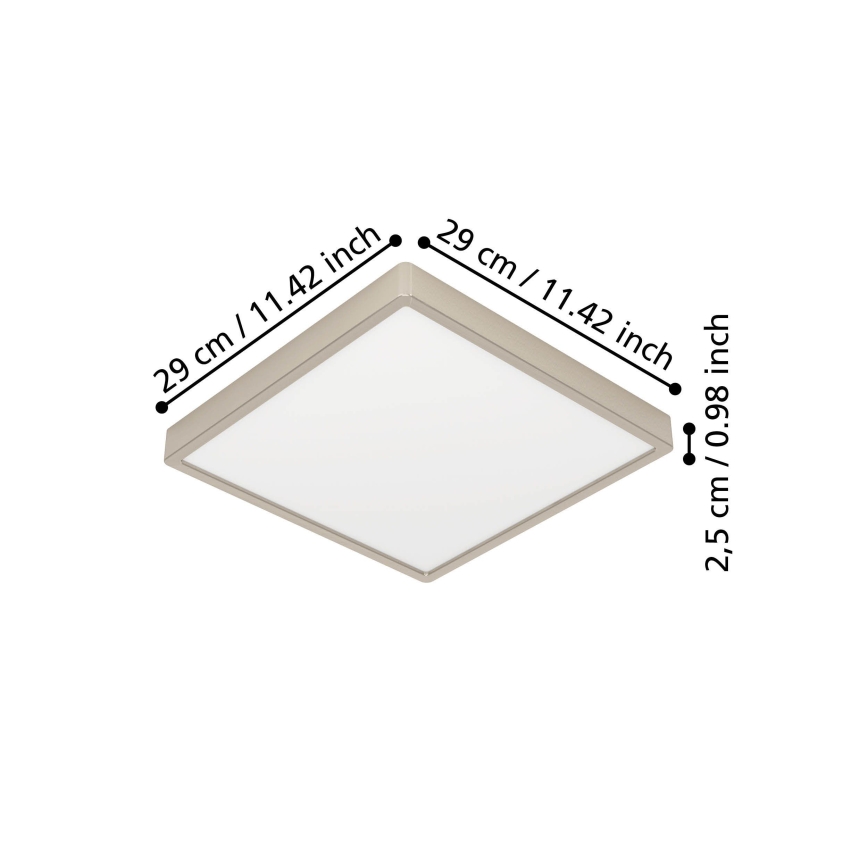 Eglo - LED stropna svjetiljka LED/13W/230V 2700/4000/6500K 29x29 cm matni krom