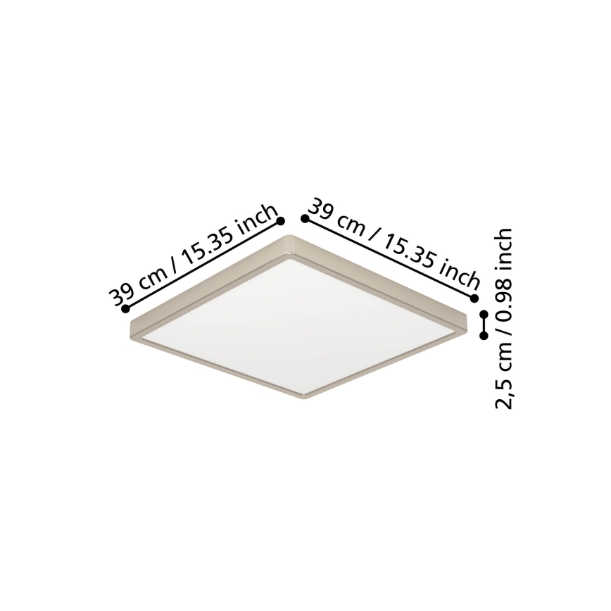 Eglo - LED stropna svjetiljka LED/17,5W/230V 2700/4000/6500K 39x39 cm matni krom