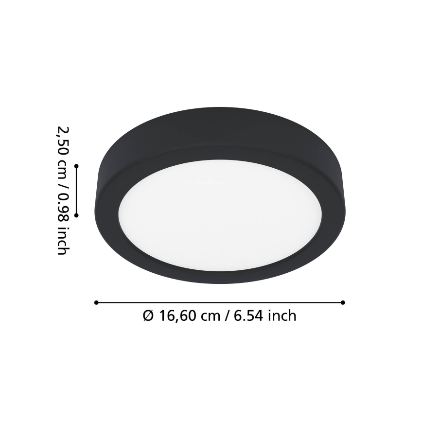 Eglo - LED kupaonsko stropno svjetlo LED/7,5W/230V 2700/4000/6500K Ø 16,6 cm IP44 crna