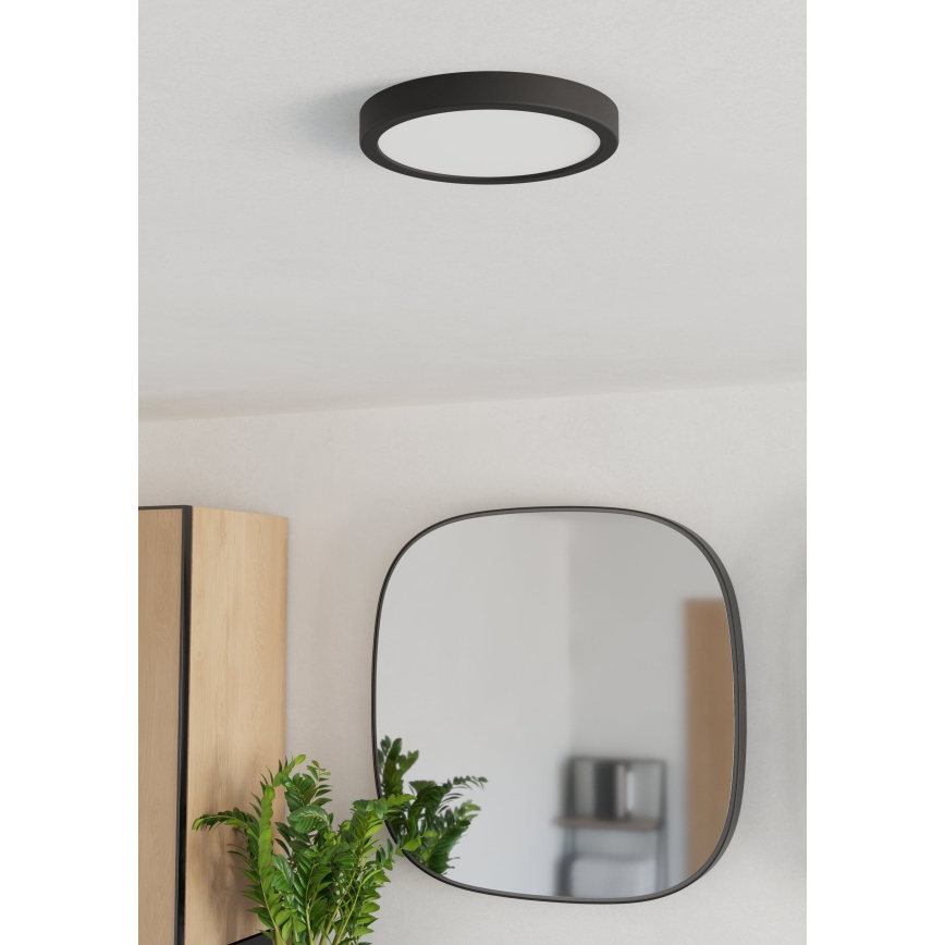 Eglo - LED stropno svjetlo za kupaonicu, LED 11,5 W, 230 V, 2700/4000/6500 K, Ø 21,1 cm, IP44, crno