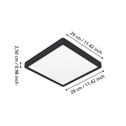 Eglo - LED stropno svjetlo za kupaonicu LED/13W/230V 2700/4000/6500K 29x29 cm IP44 crno