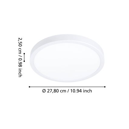 Eglo - LED kupaonska stropna svjetiljka LED/14,2W/230V 2700/4000/6500K Ø 27,8 cm IP44 bijela