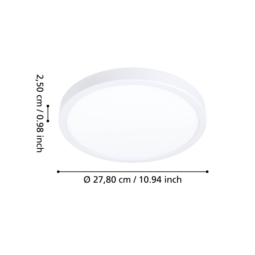 Eglo - LED kupaonska stropna svjetiljka LED/14,2W/230V 2700/4000/6500K Ø 27,8 cm IP44 bijela
