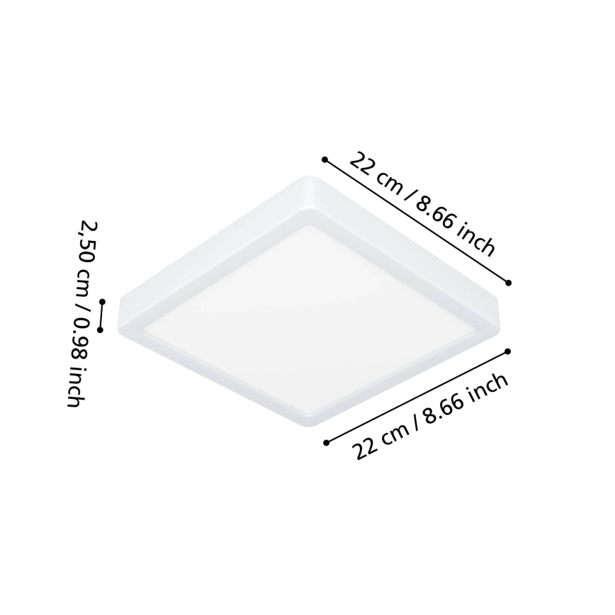 Eglo - LED stropno svjetlo za kupaonicu LED/10,5W/230V 2700/4000/6500K 22x22 cm IP44 bijelo