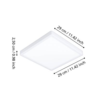 Eglo - LED stropna svjetiljka za kupaonicu LED/13W/230V 29x29 cm IP44 bijela