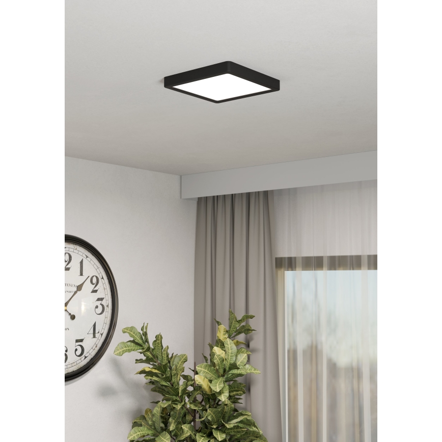Eglo - LED RGBW stropno svjetlo za kupaonicu s mogućnošću prigušivanja LED/10,5W/230V 2700-6500K 22x22 cm IP44 crno
