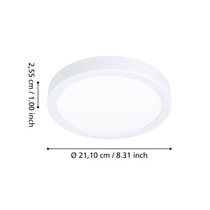 Eglo - LED RGBW prigušivo kupaonsko stropno svjetlo LED/11,2W/230V 2700-6500K Ø 21,1 cm IP44 bijela