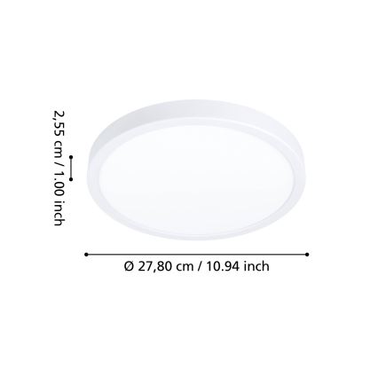 Eglo - LED RGBW prigušivo kupaonsko stropno svjetlo LED/14,3W/230V 2700-6500K pr. 27,8 cm IP44 bijela