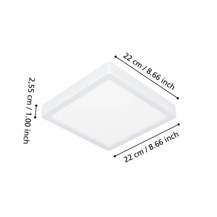 Eglo - LED RGBW stropna kupaonska svjetiljka s mogućnošću prigušenja LED/10,5W/230V 2700-6500K 22x22 cm IP44 bijela