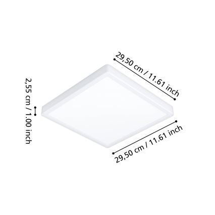 Eglo - LED RGBW prigušivo kupaonsko stropno svjetlo LED/13,5W/230V 2700-6500K 29,5x29,5 cm IP44 bijela