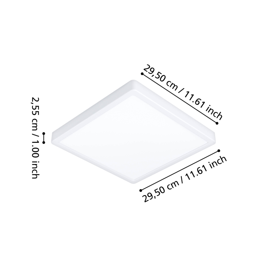 Eglo - LED RGBW prigušivo kupaonsko stropno svjetlo LED/13,5W/230V 2700-6500K 29,5x29,5 cm IP44 bijela