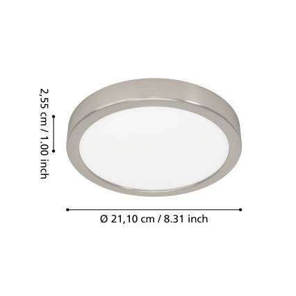 Eglo - LED RGBW Prigušivo kupaonsko stropno svjetlo LED/11,2W/230V 2700-6500K pr. 21,1 cm IP44 matni krom