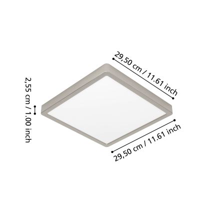 Eglo - LED RGBW stropno svjetlo za kupaonicu s mogućnošću prigušivanja LED/13,5W/230V 2700-6500K 29,5x29,5 cm IP44 matni krom