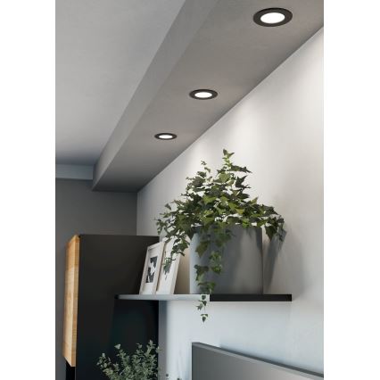 Eglo - LED ugradna stropna svjetiljka LED/3,7W/230V 2700/4000/6500K Ø 8,8 cm crna